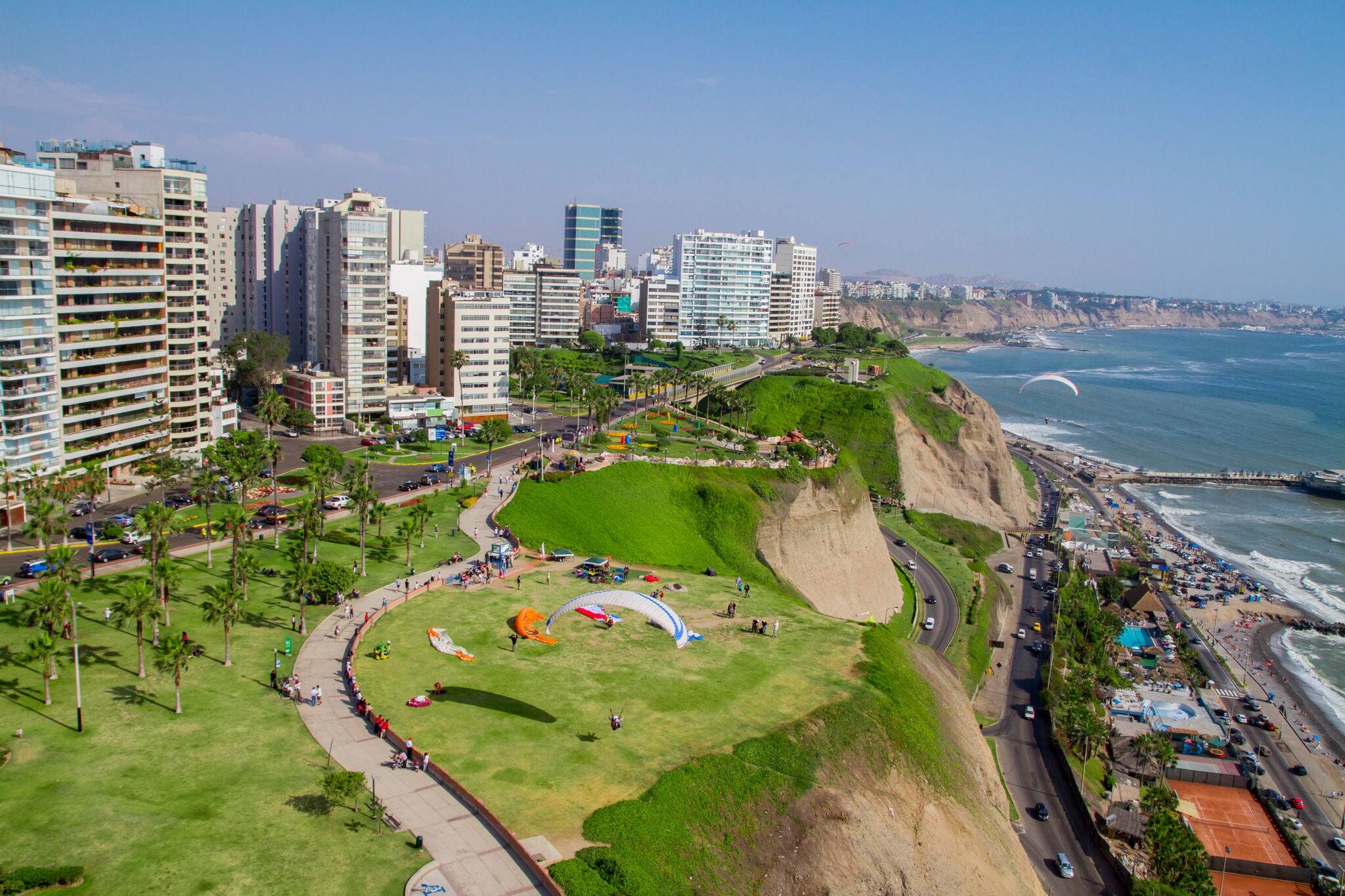 Aerial  shot of Lima city, Peru