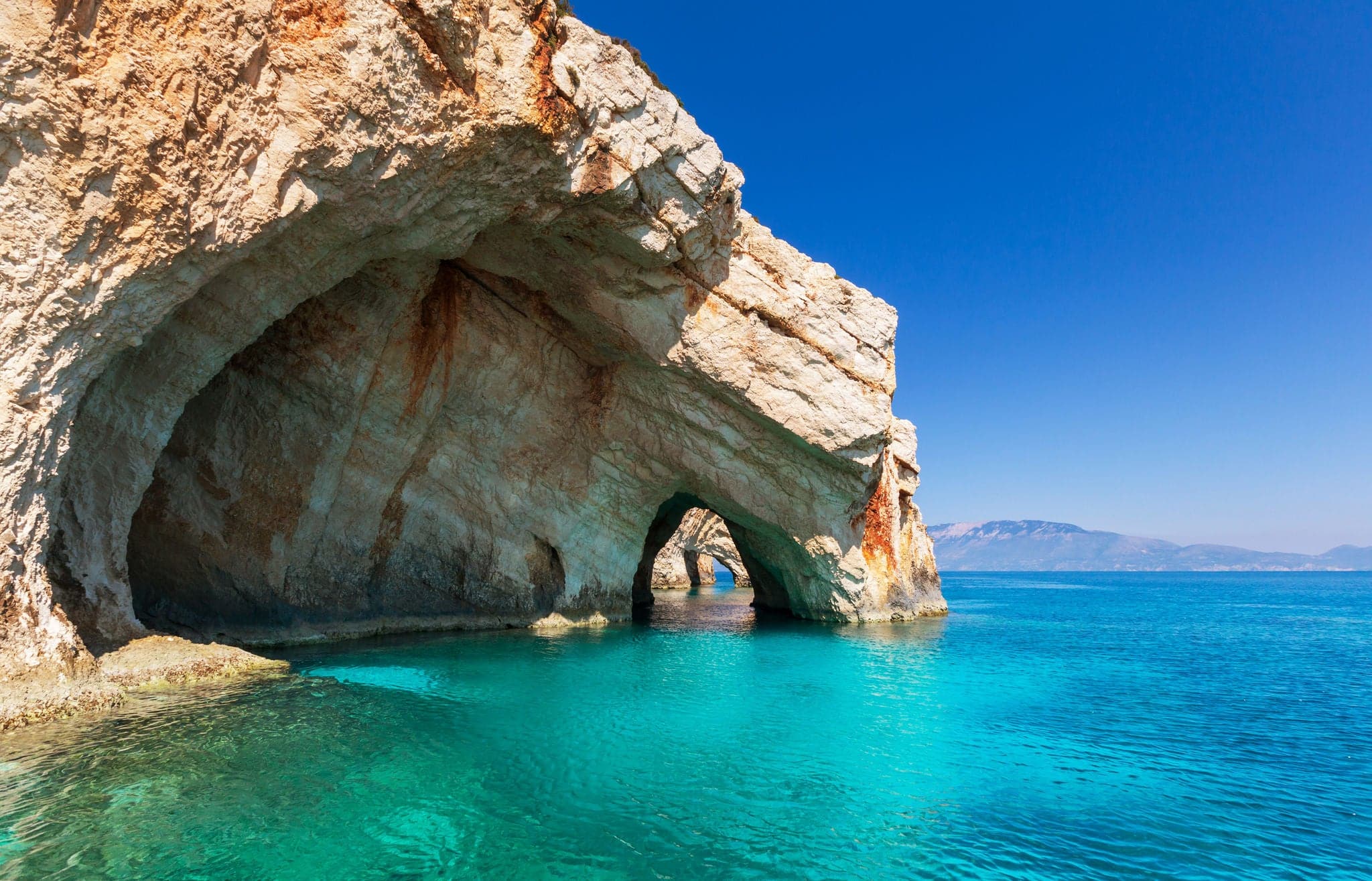 Beautiful sea landscapes on Zakynthos Island in Greece
