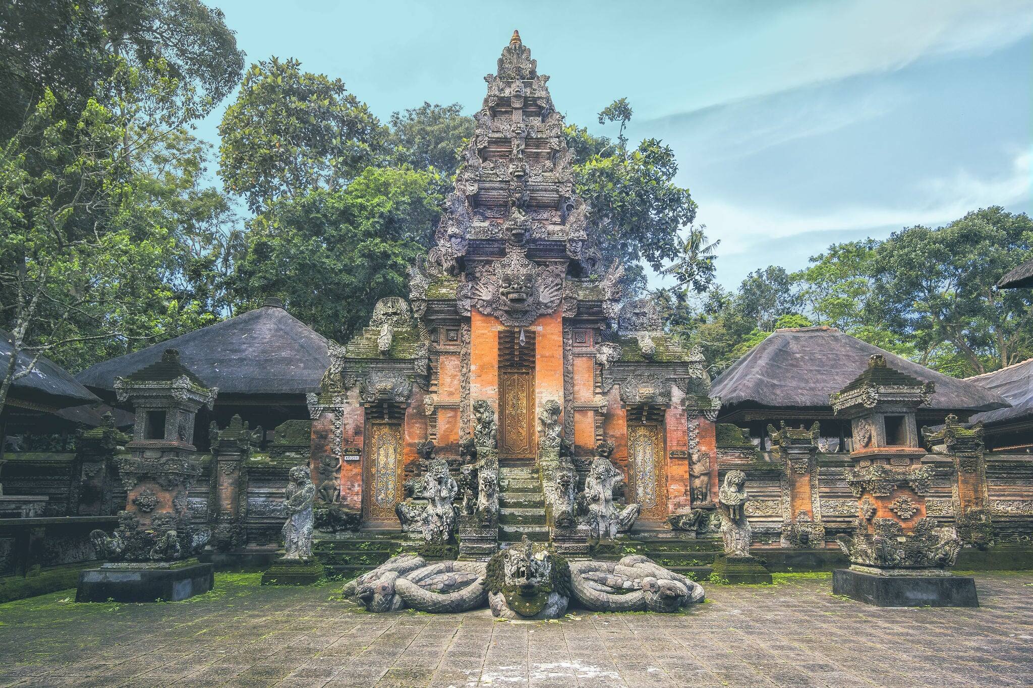 Temple at Monkey Forest Sanctuary in Ubud, Bali, Indonesia.