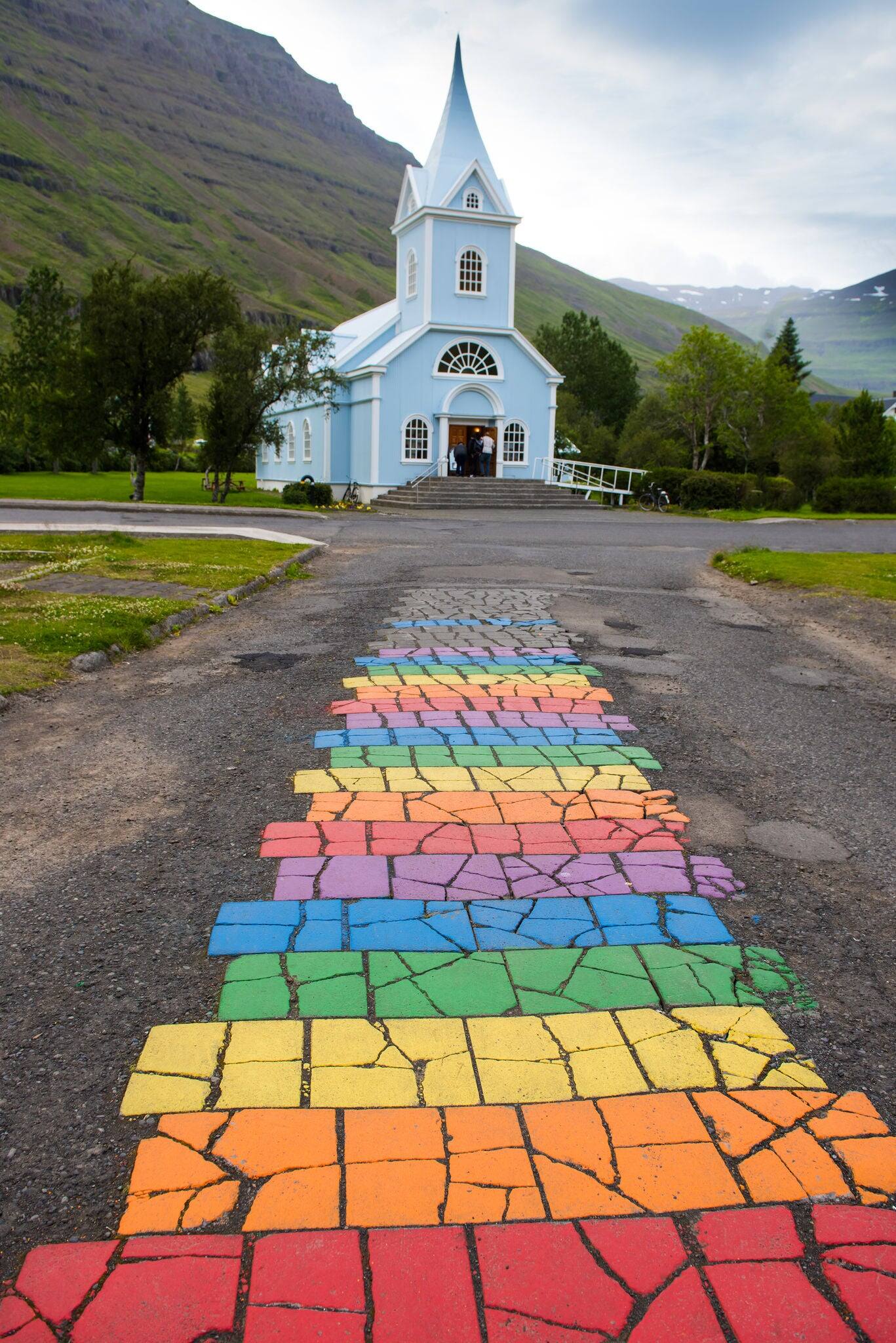 Beautiful Seydisfjordur small city in east Iceland