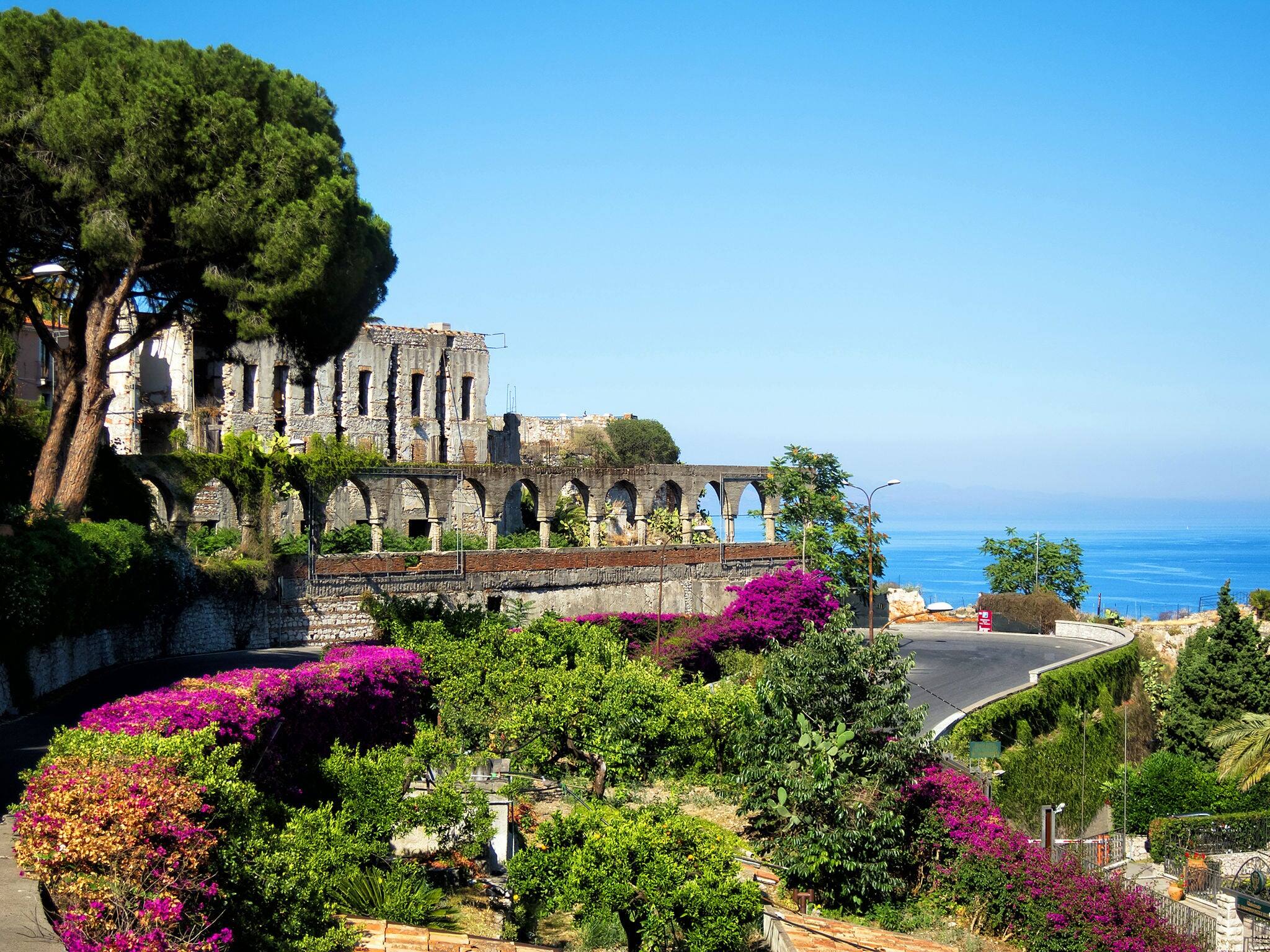 Beautiful landscape panorama Taormina Sicily, Italy