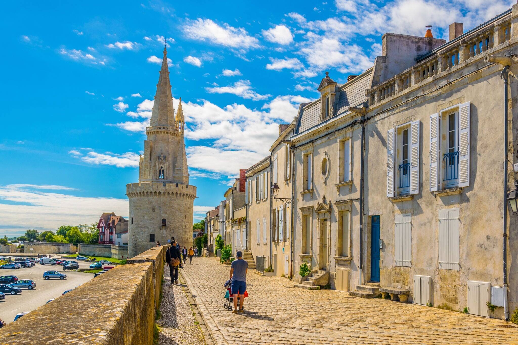 Seaside of La Rochelle dominated by Tour de la Lanterne, France