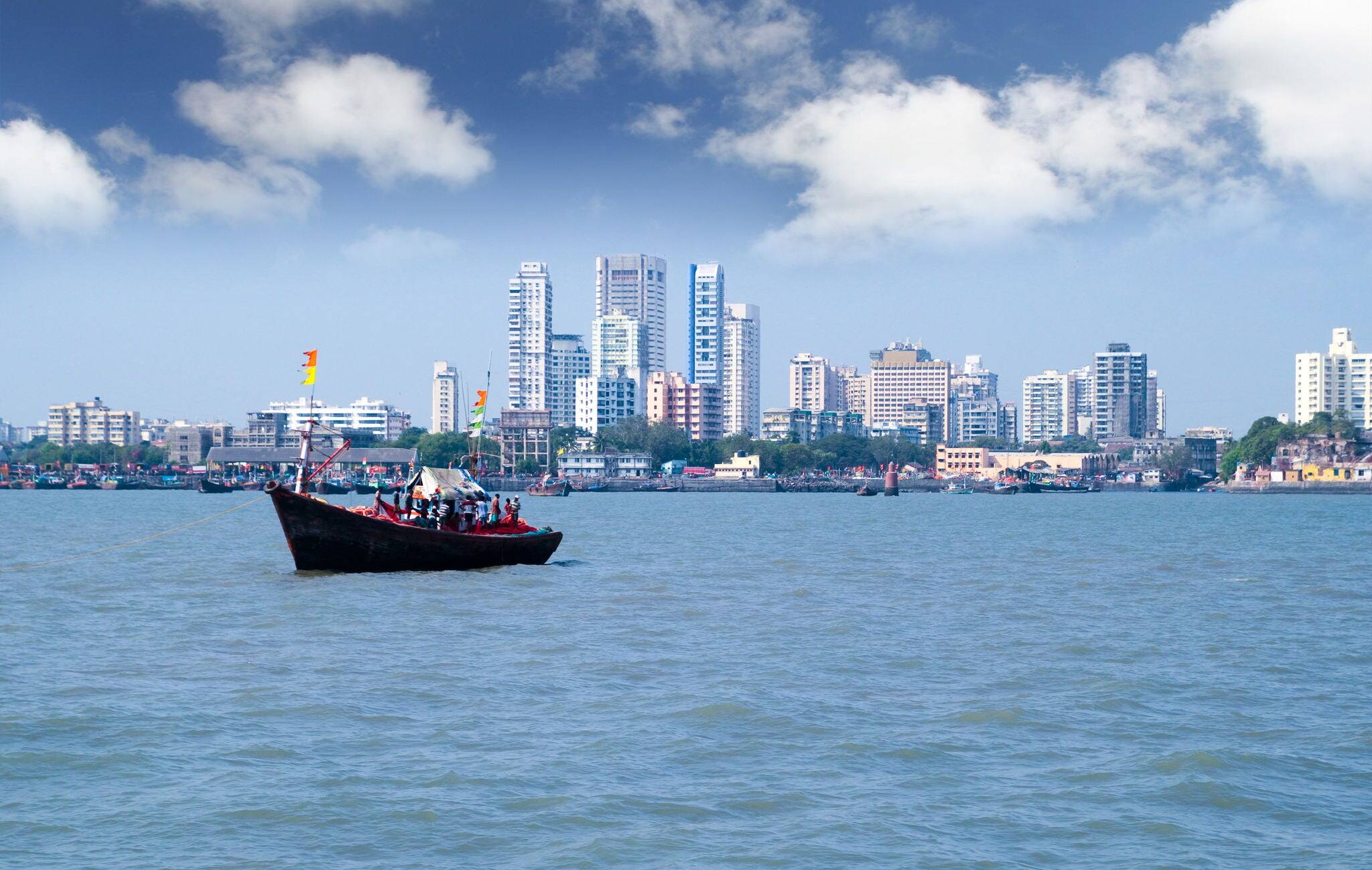Mumbai capital of India skyline scene