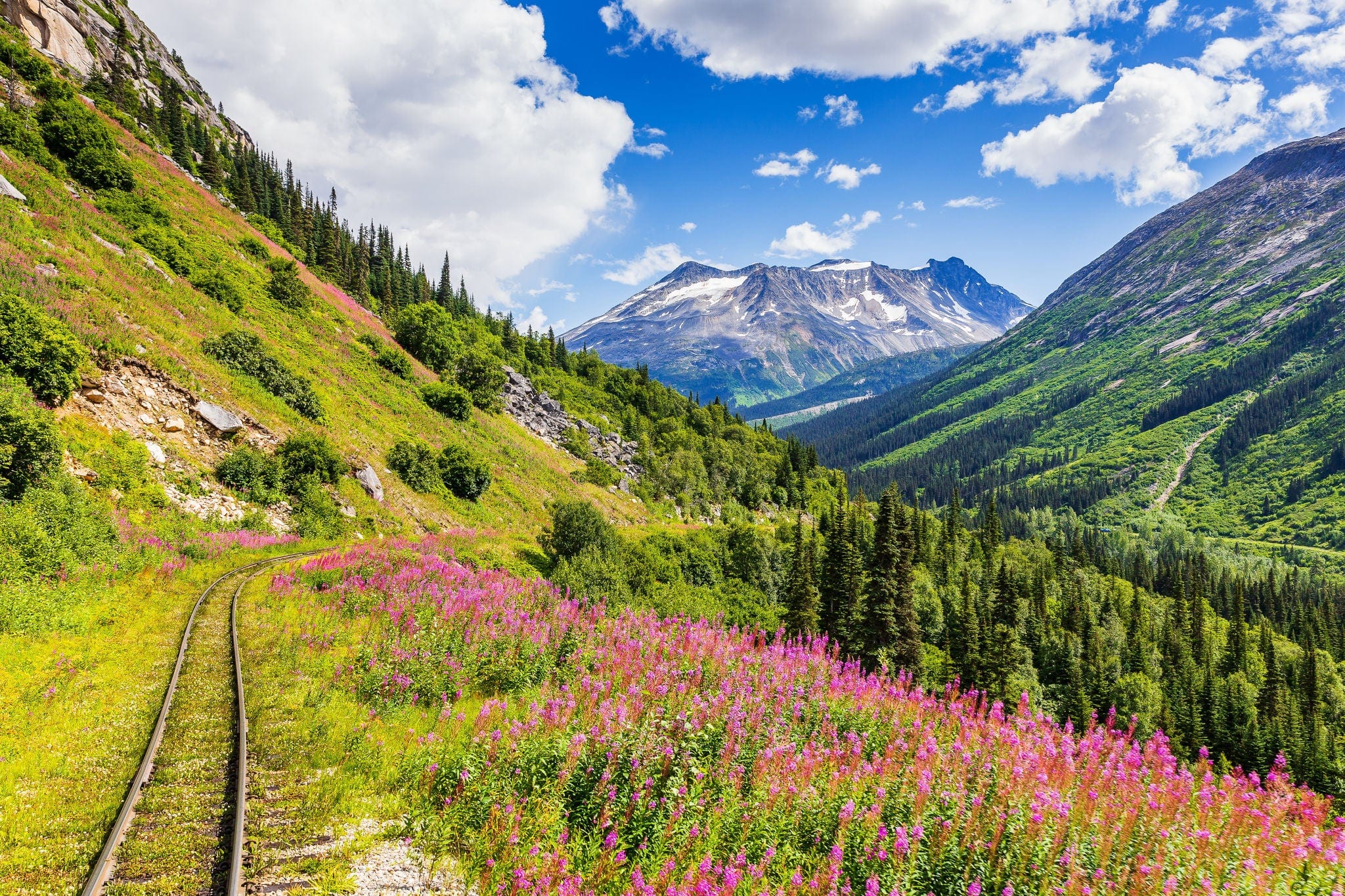 Skagway, Alaska. The scenic White Pass & Yukon Route Railroad.