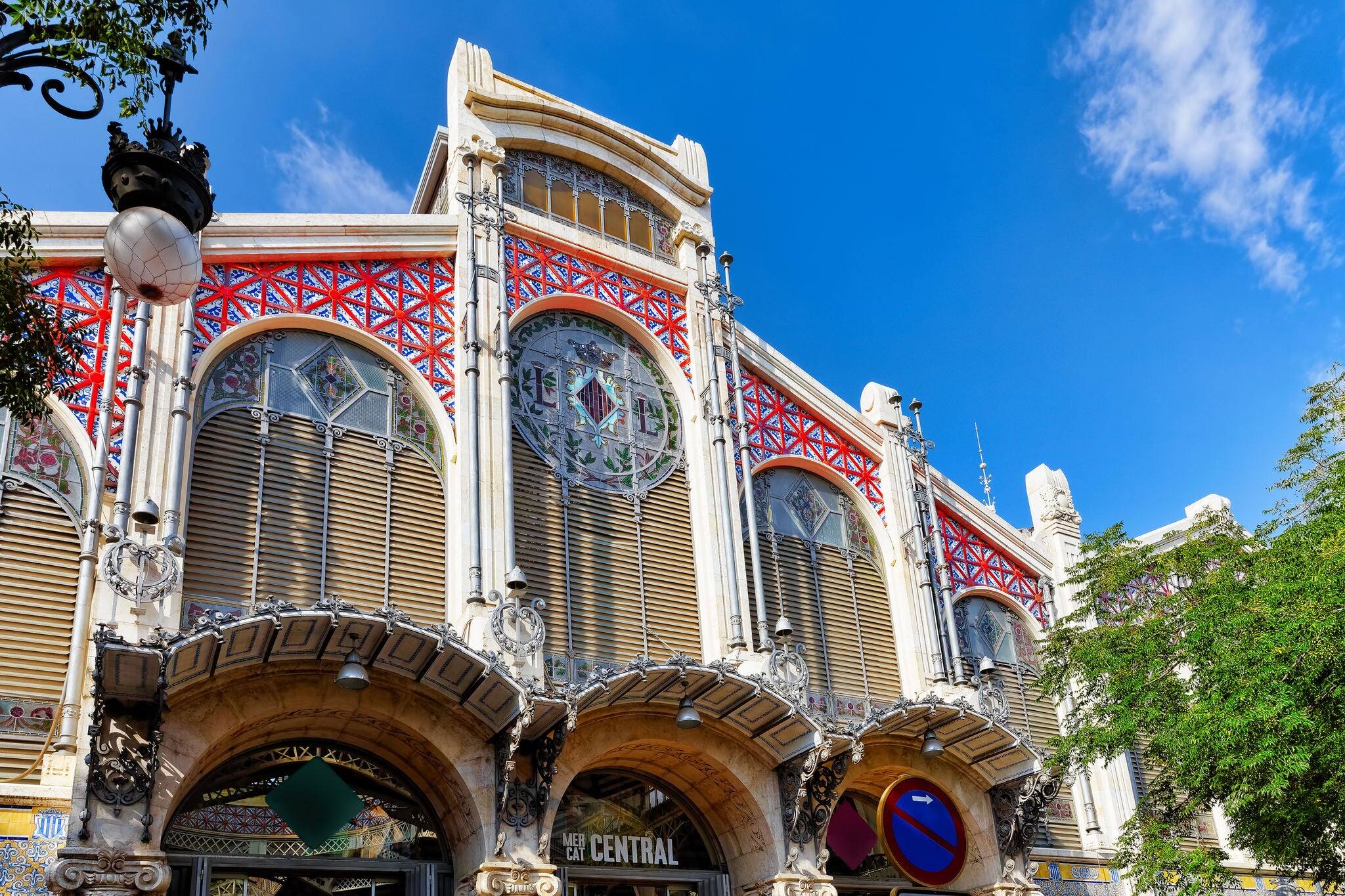 Historical places  of Valencia - Central market. Spain .
