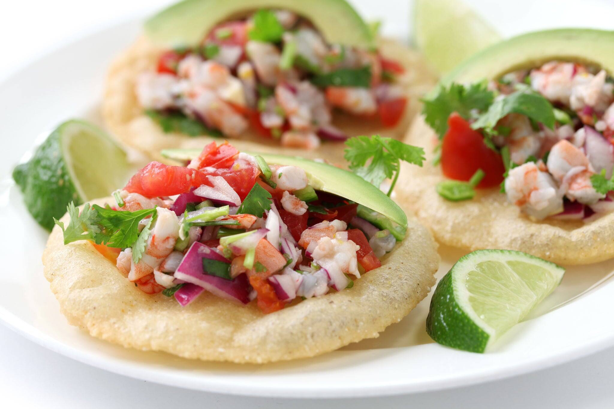 tostadas de ceviche, mexican food