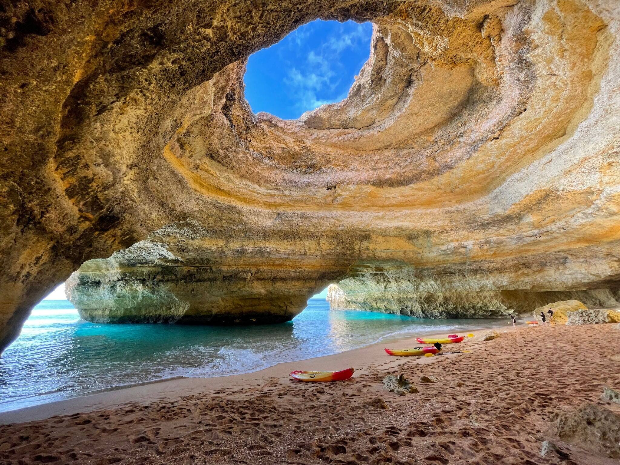 Benagil caves in algarve portugal