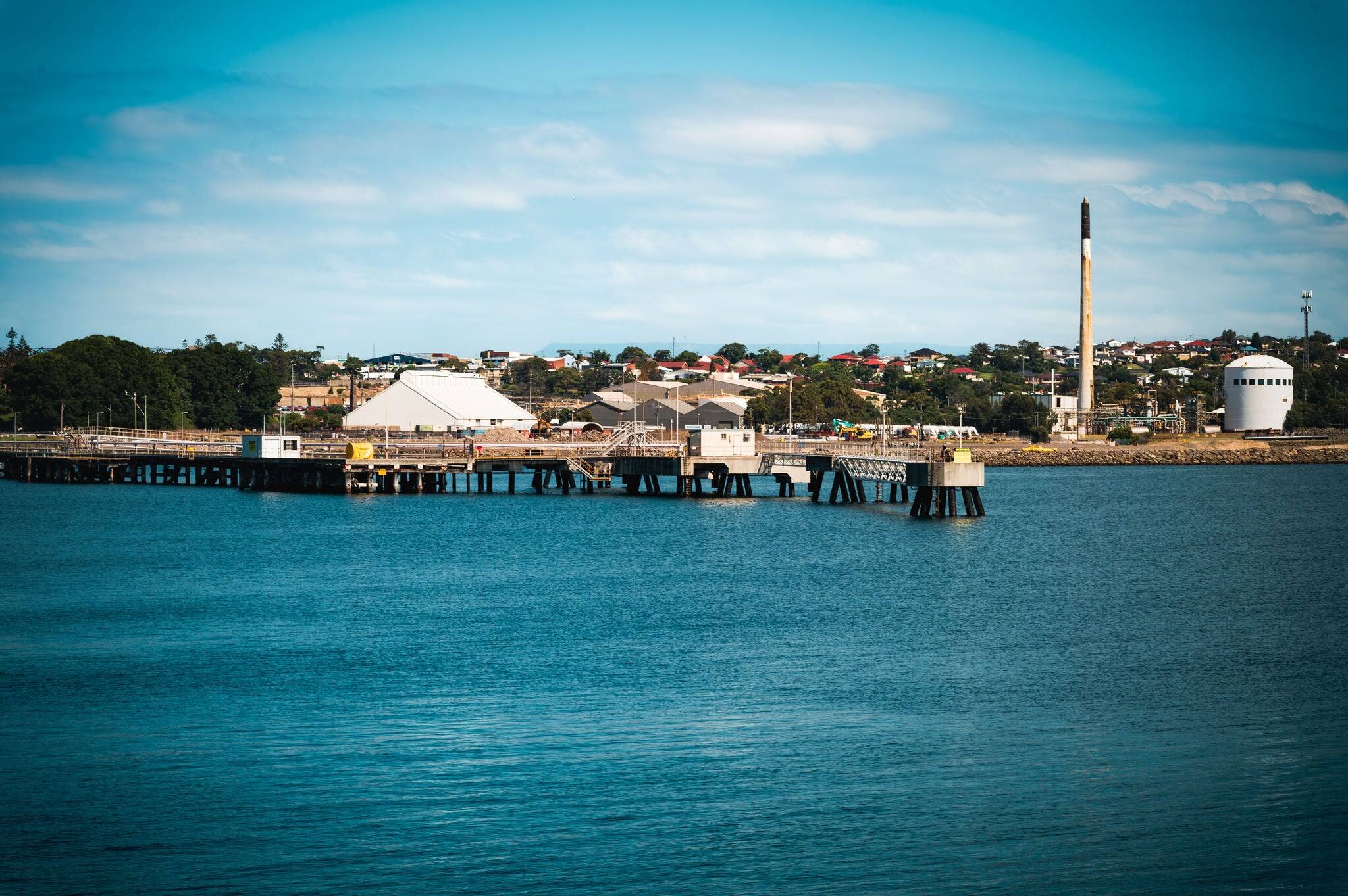Scenic view of sea against sky-Port Kembla Outer Harbour Boat Ramp