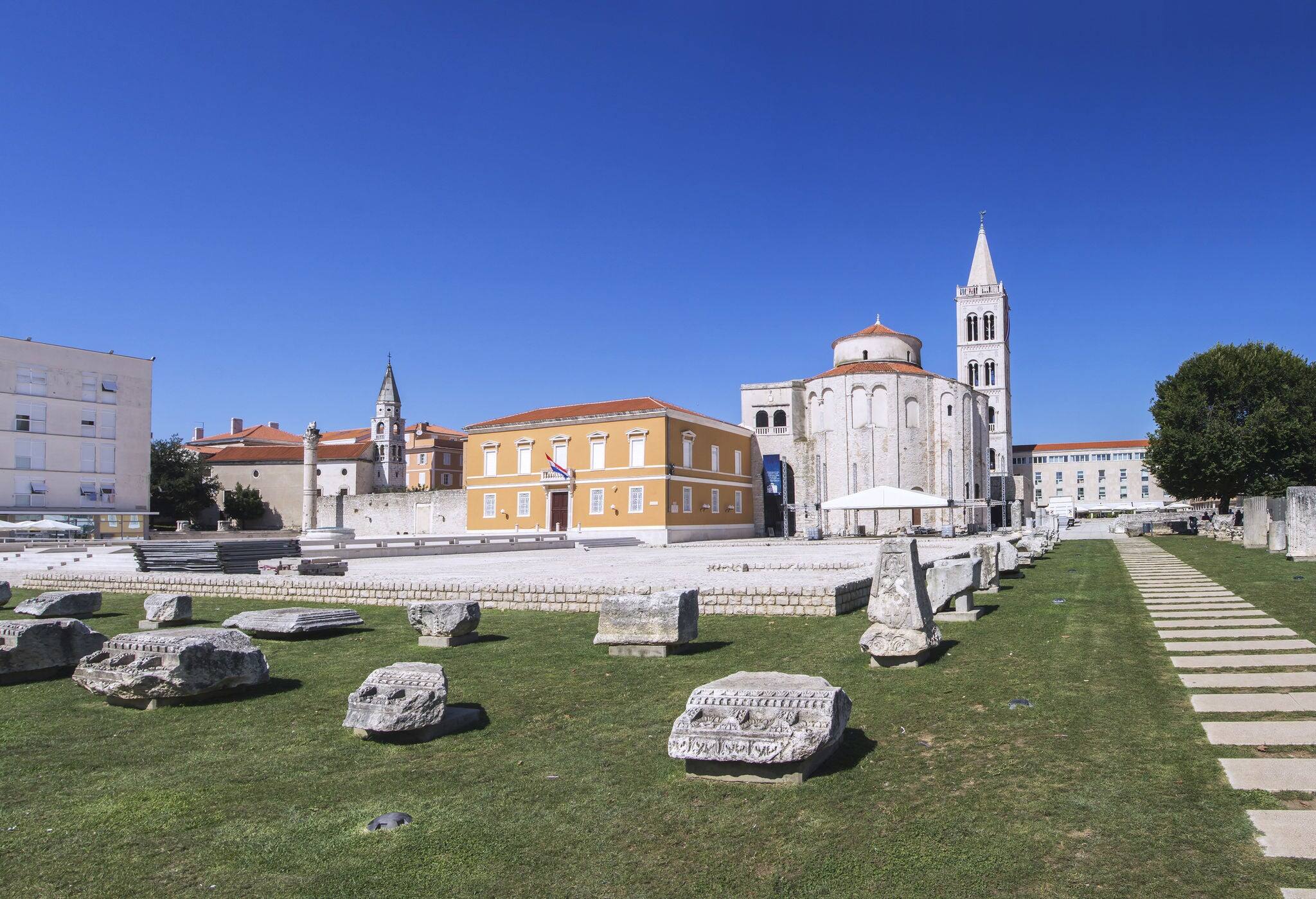 Forum with Church of St. Donat in Zadar, Croatia.
