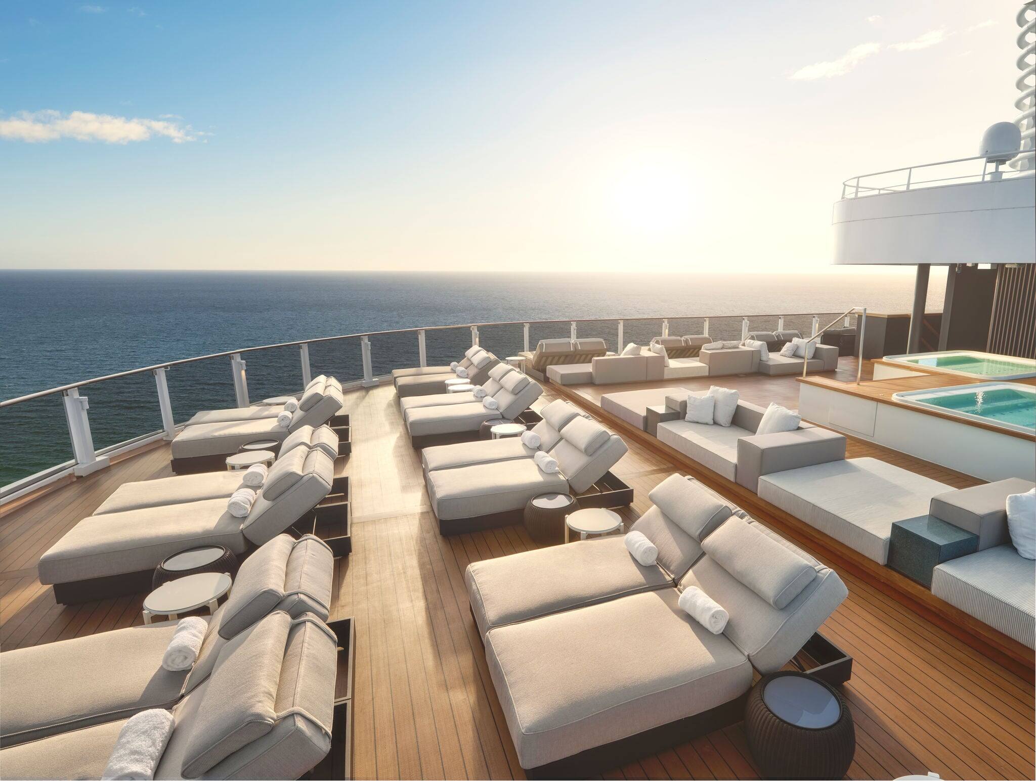 NCL Viva Activities Infinity Haven Pool Lounge Chairs