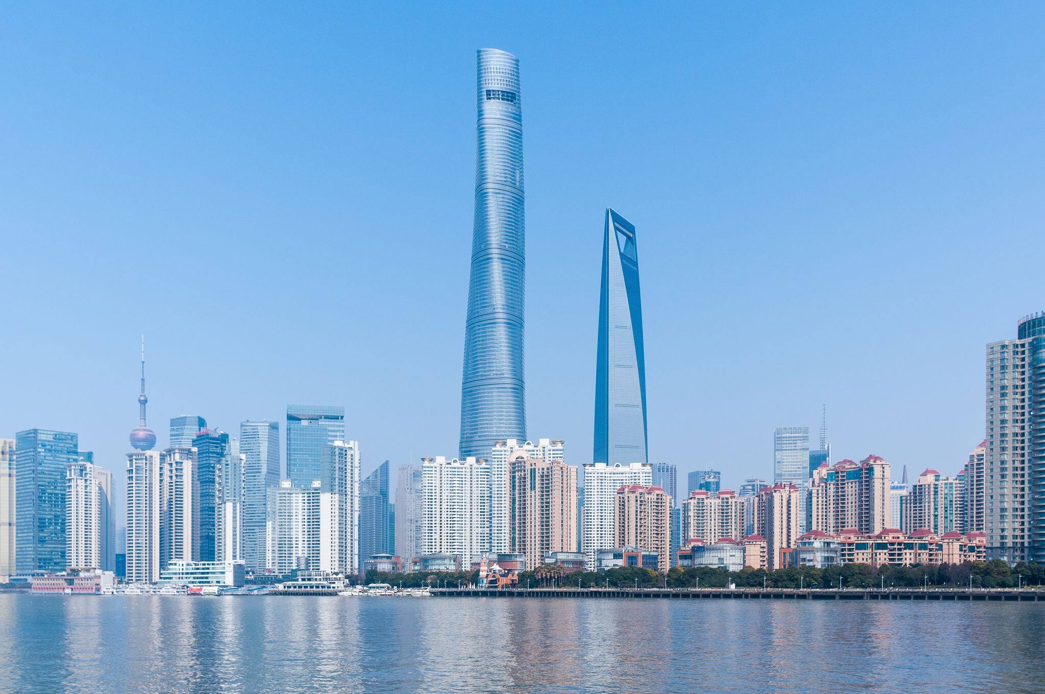 Shanghai Towers Cityscape on Bund