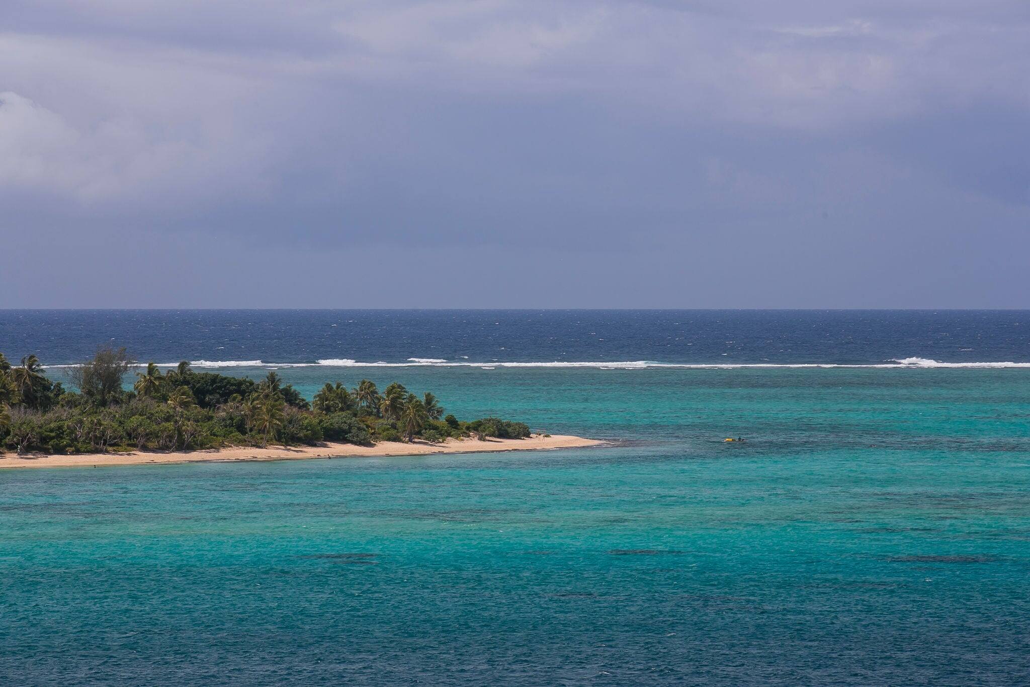 Beautiful landscape aerial photography at tropical island at early morning with sunny and blue sky of Mystery Island in Vanuatu Pacific Island.