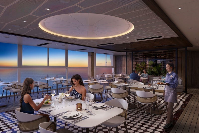 interior with guests dining at Palomar restaurant on NCL Luna