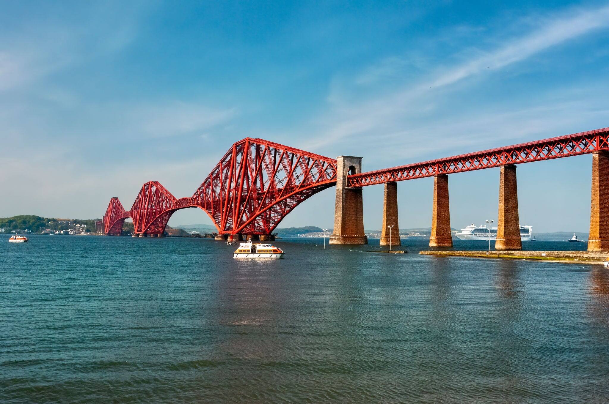 The Forth Rail Bridge at South Queensferry near Edinburgh Lothian Scotland UK GB EU Europe