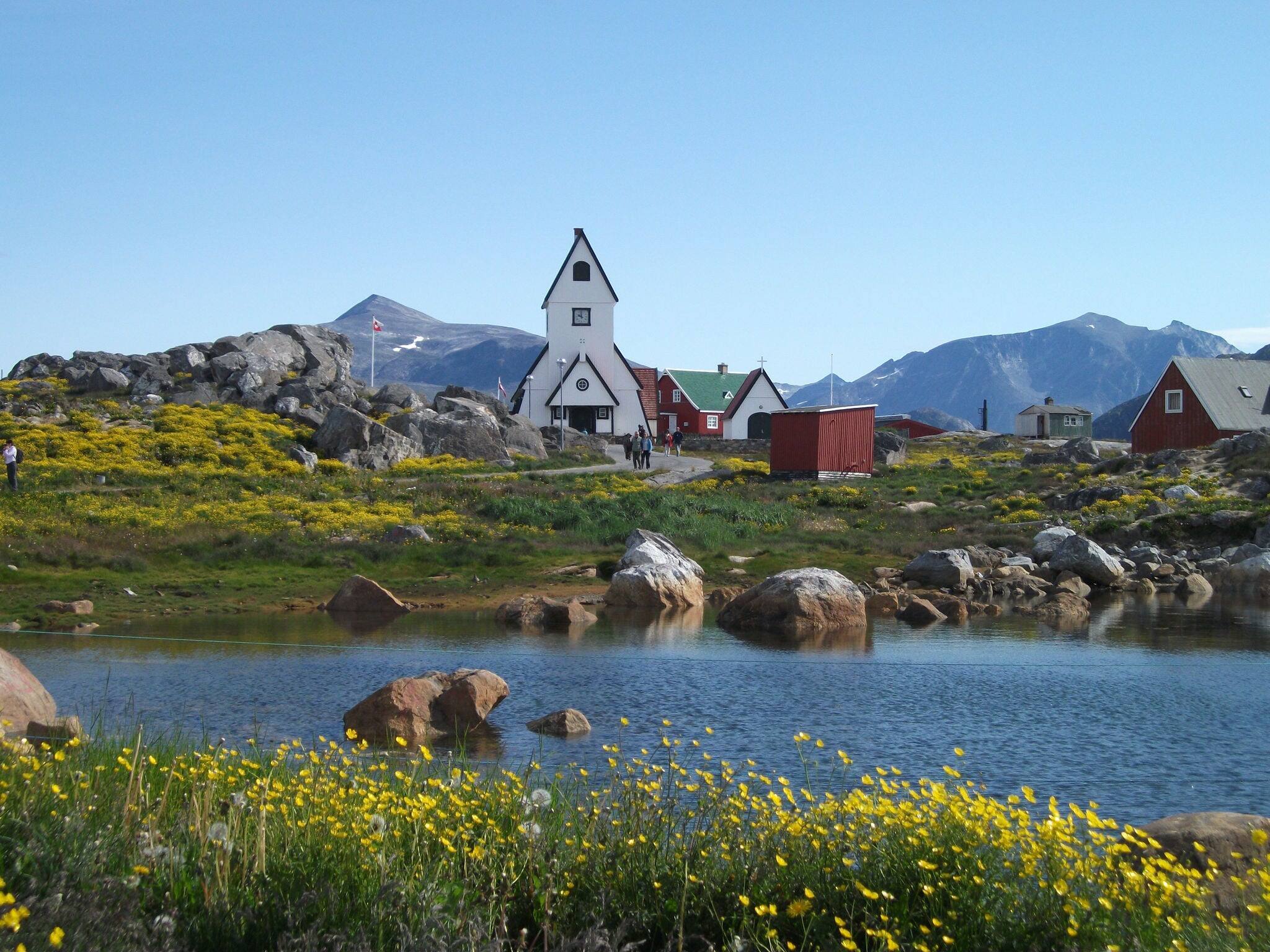 iglesia en Nanortalik en Groenlandia.