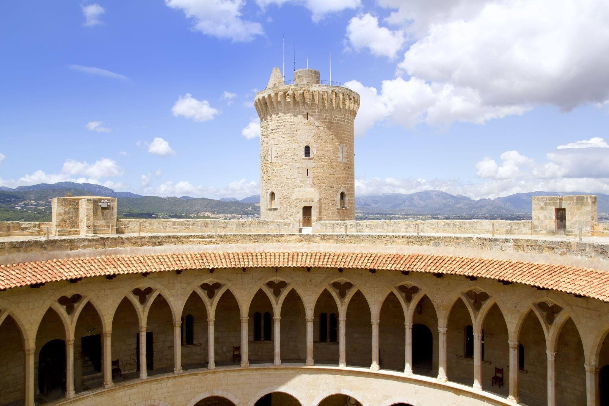 Bellver Castle Castillo tower in Majorca at Palma de Mallorca Balearic Islands