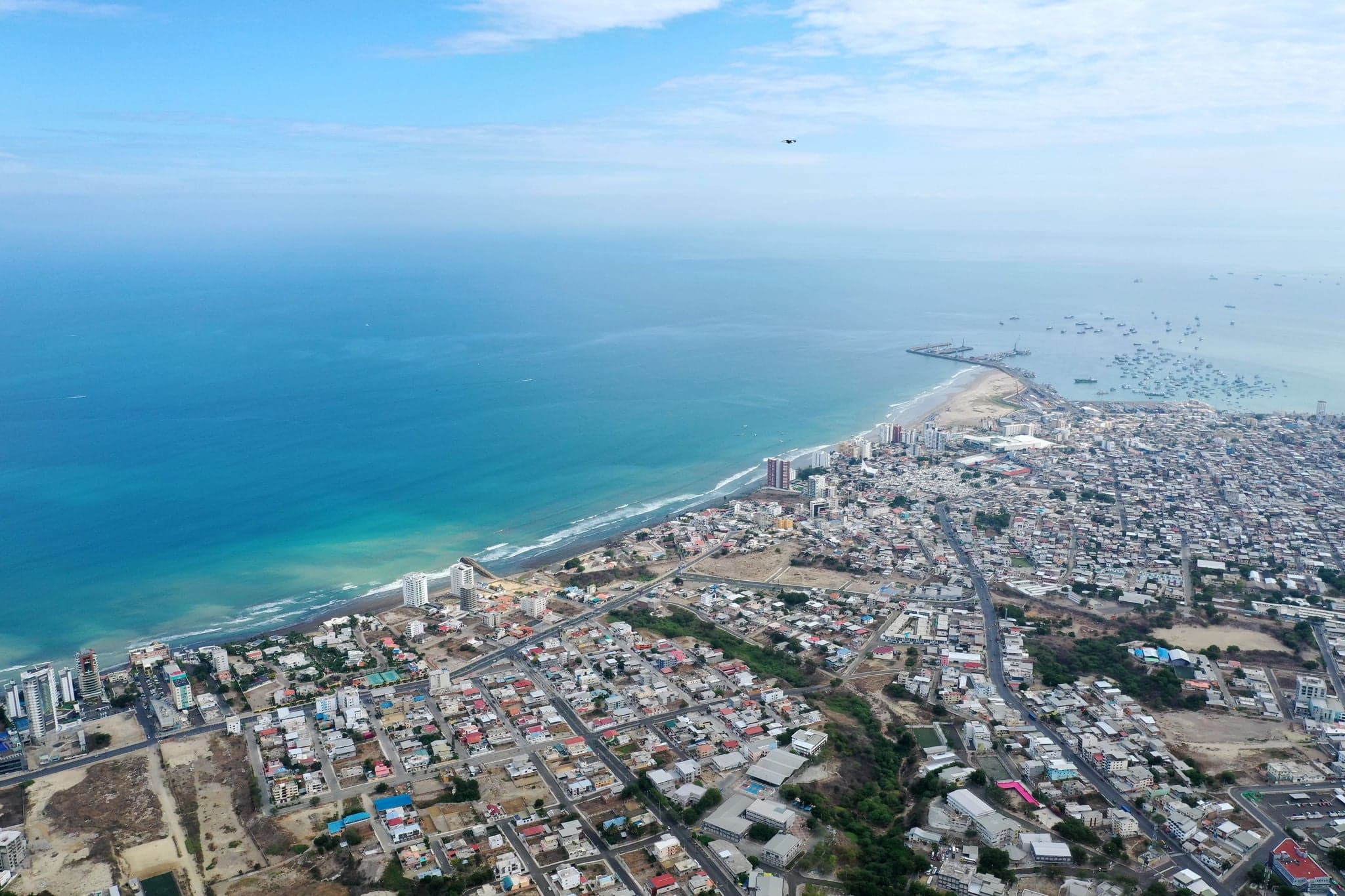 Aerial view of Manta city, Manta, Ecuador