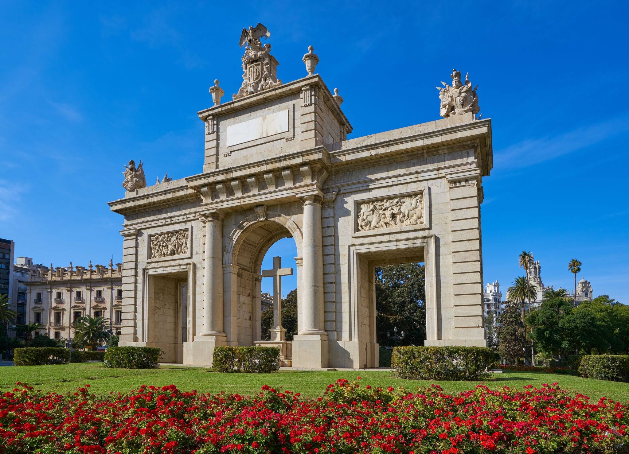 Valencia Puerta porta de la Mar door square in Spain
