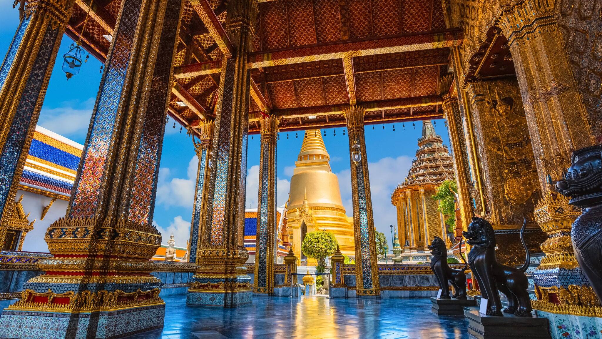 Wat Phra Kaew in Bangkok, Thailand - is a sacred temple and it's a part of the Thai grand palace, the Temple houses an ancient Emerald Buddha