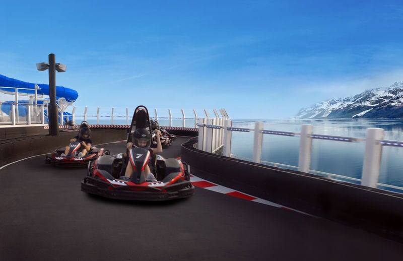 Go karts racing on Norwegian Bliss