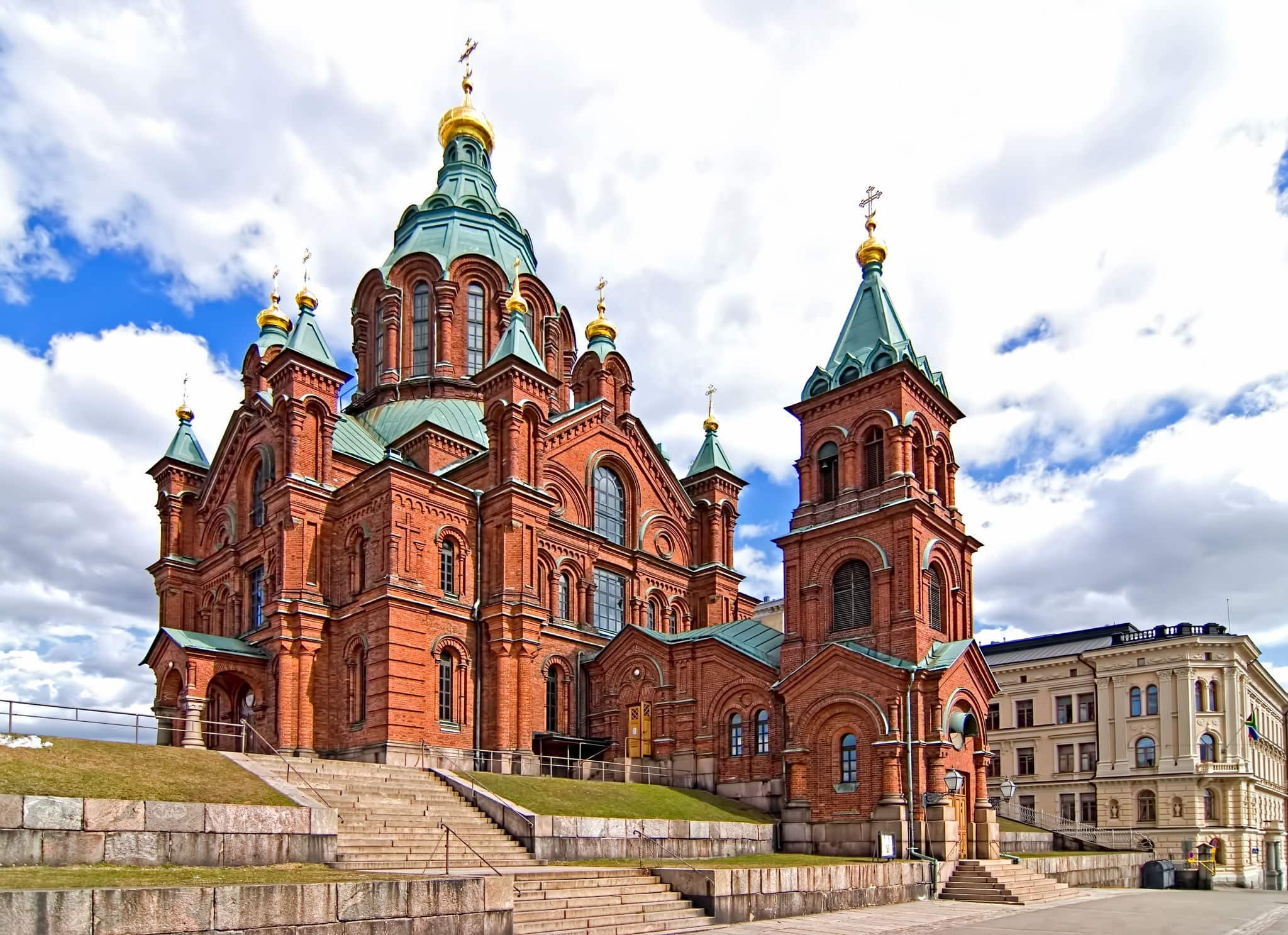 Uspensky Cathedral in Helsinki. Finland. Tourist destination.