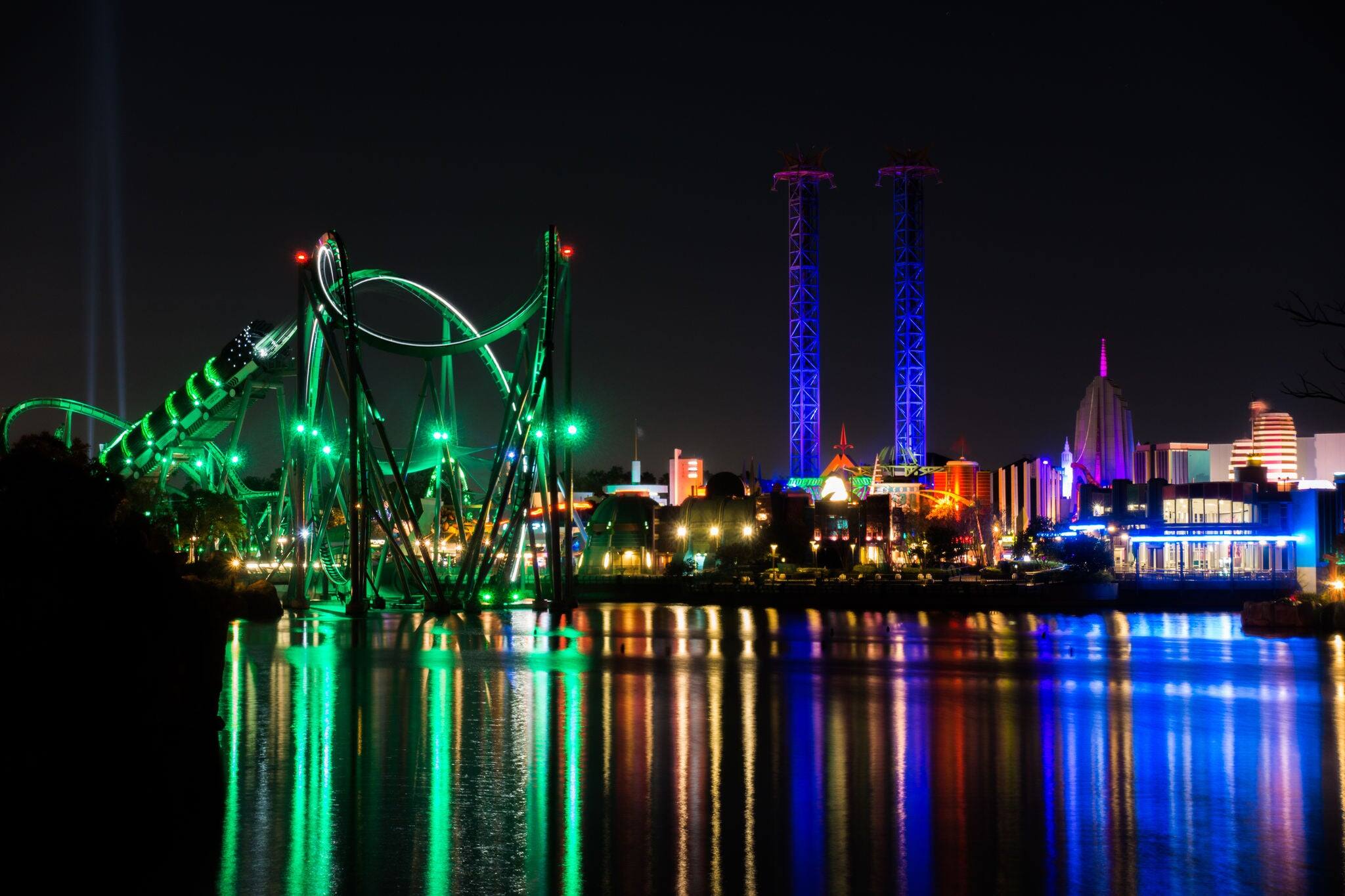 Shots of Islands of Adventure in Orlando Florida.