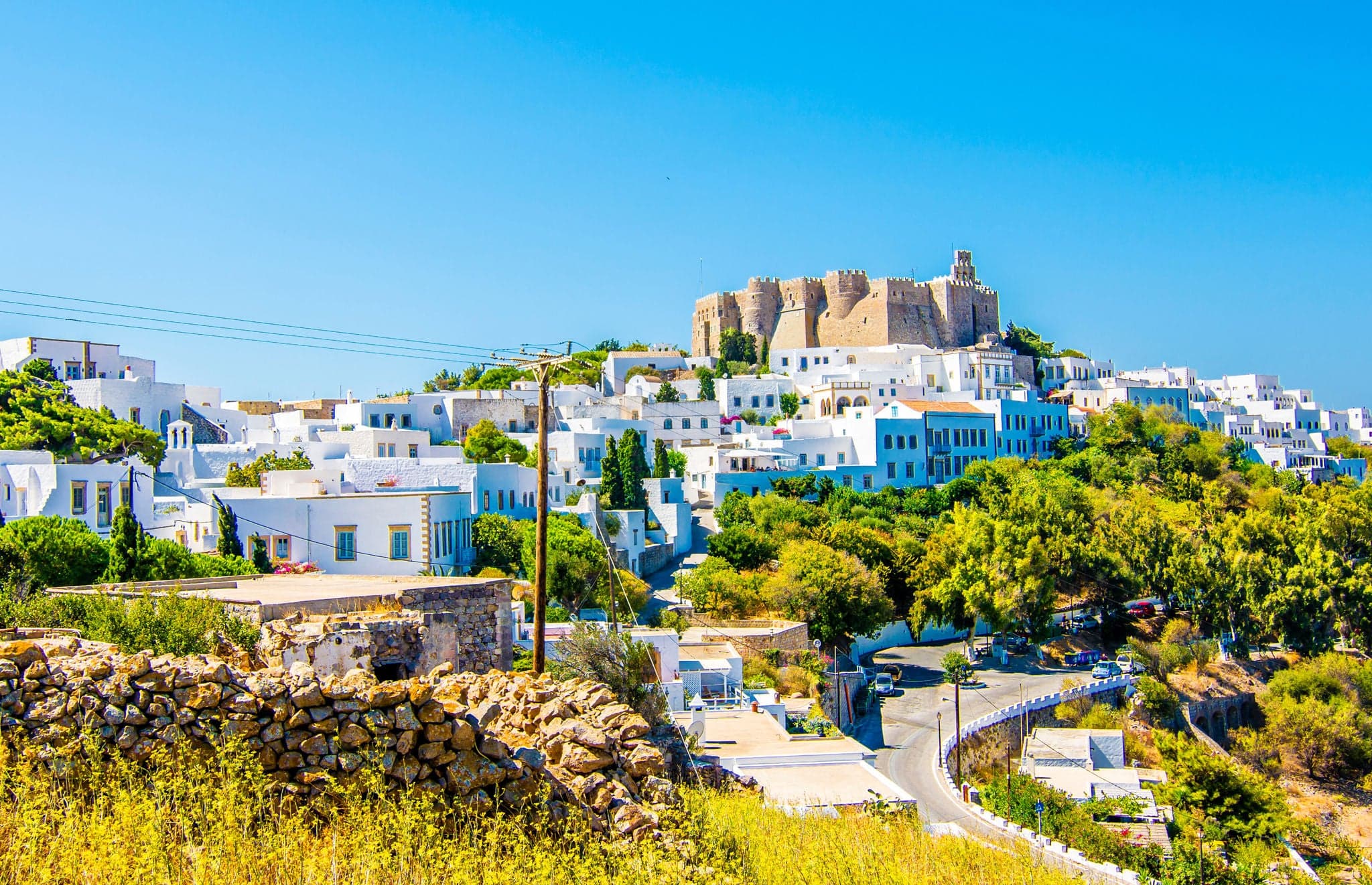 Chora Village view in Patmos Island