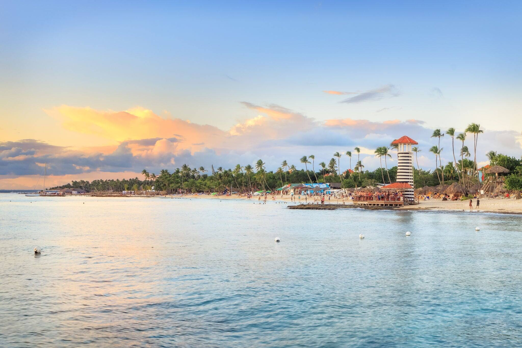 Sun set at Bayahibe beach, La Romana, Dominican republic