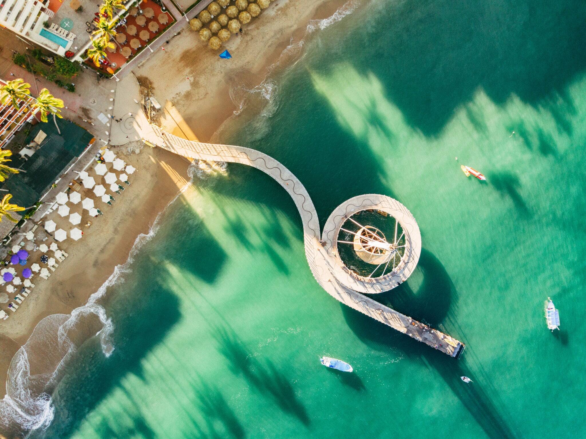 Overhead View of Puerto Vallarta in Mexico.