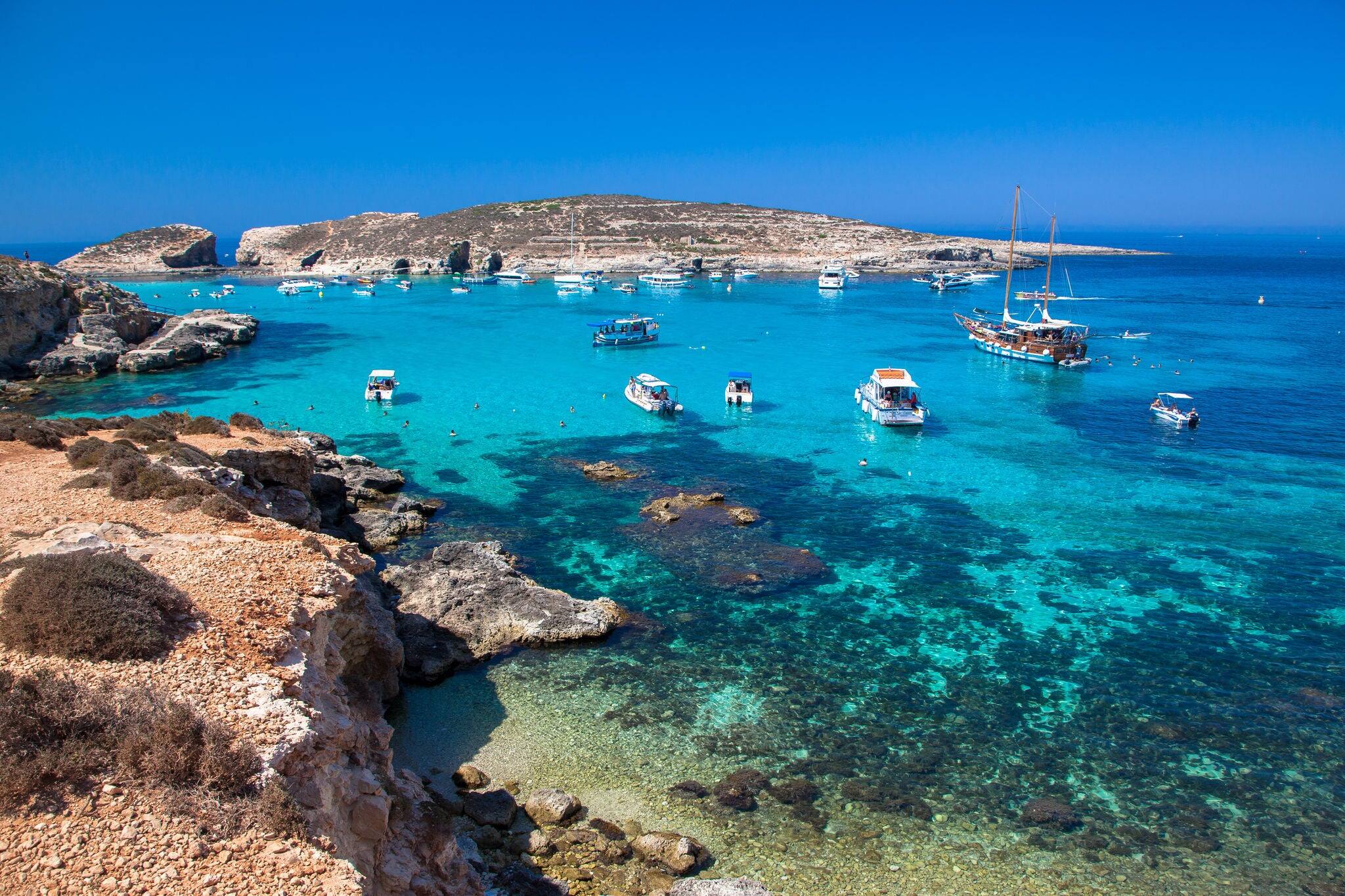 Blue lagoon at Comino island - Malta