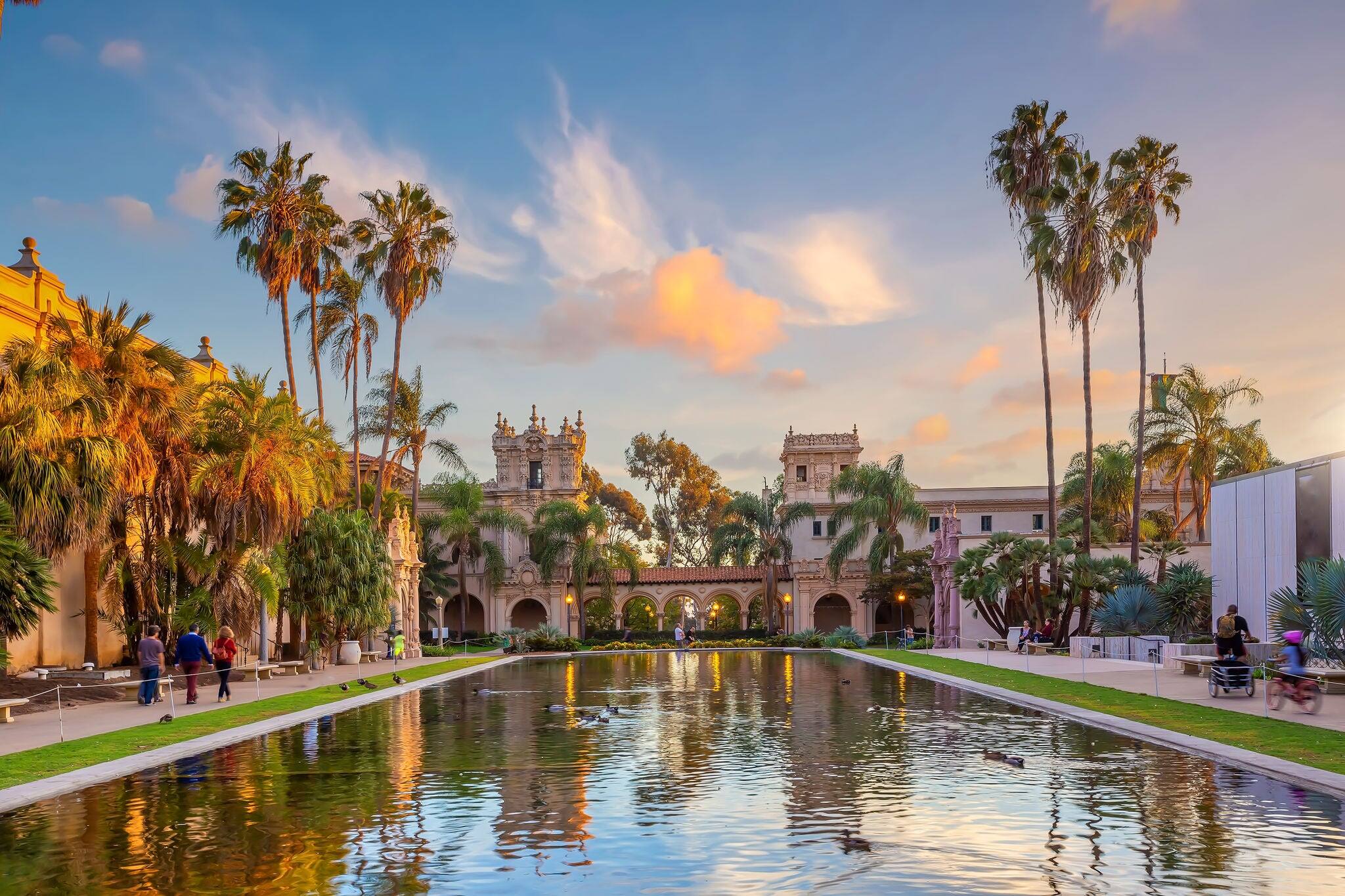 San Diego  Balboa public park at sunset in California USA
