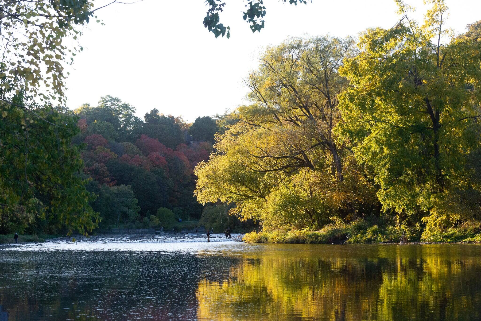 Landscape view at Humber River in fall season, Toronto, Ontario, Canada
