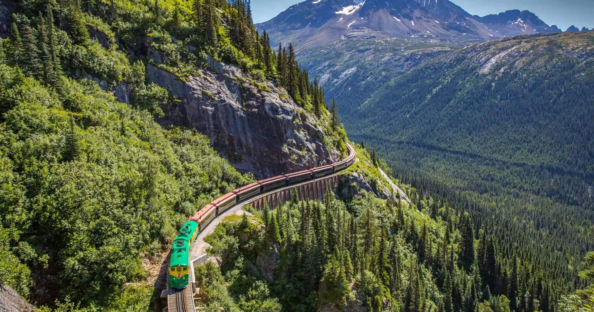 Skagway, Train in the mountains.