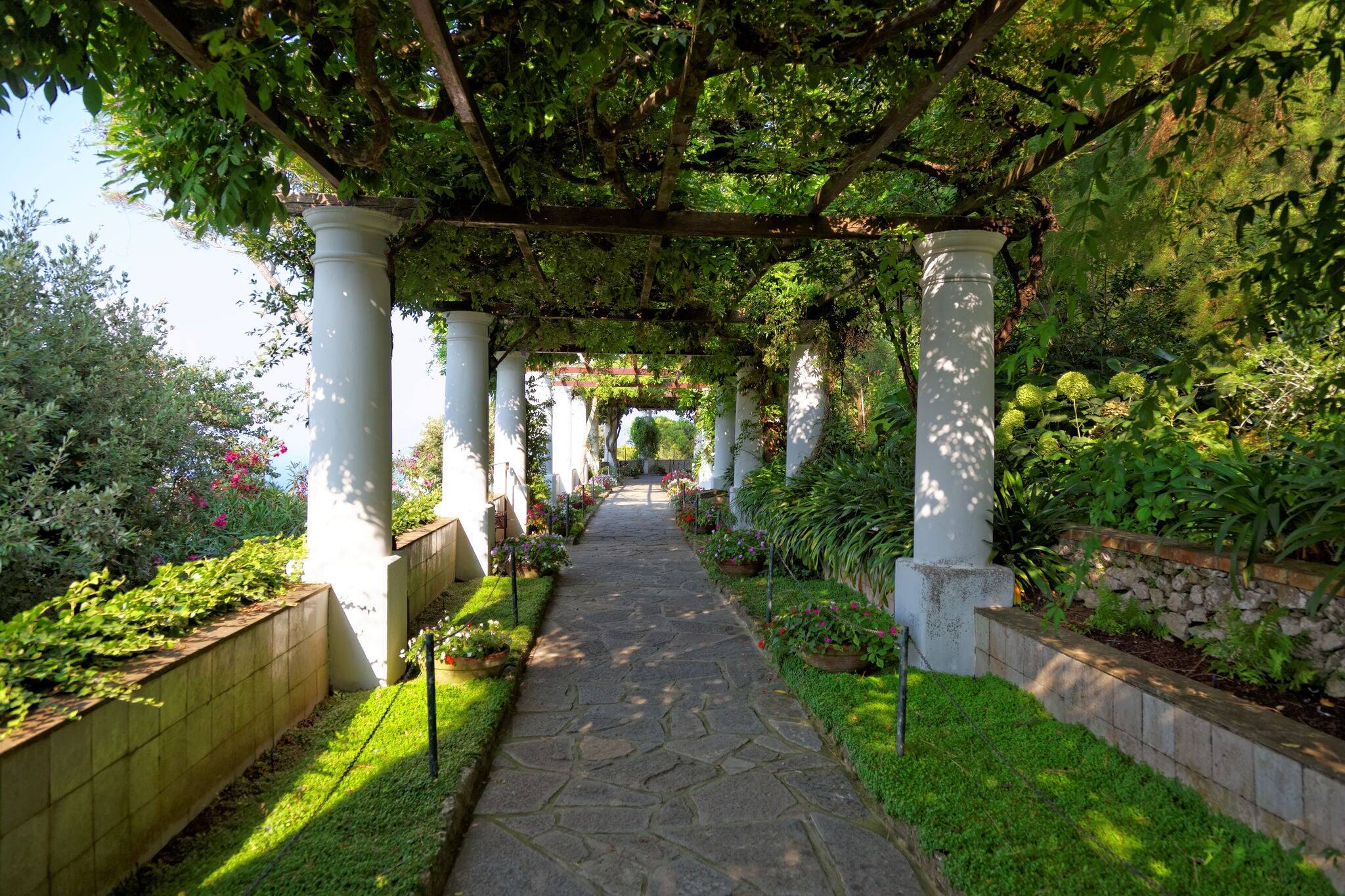 The public gardens of the Villa San Michele, Capri island, Mediterranean Sea, Italy, Europe