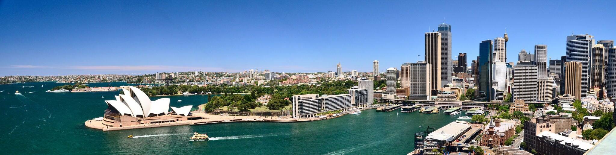 Sydney Harbour Panorama - View from the south-eastern pylon containing the tourist lookout towards the CBD and the Opera House