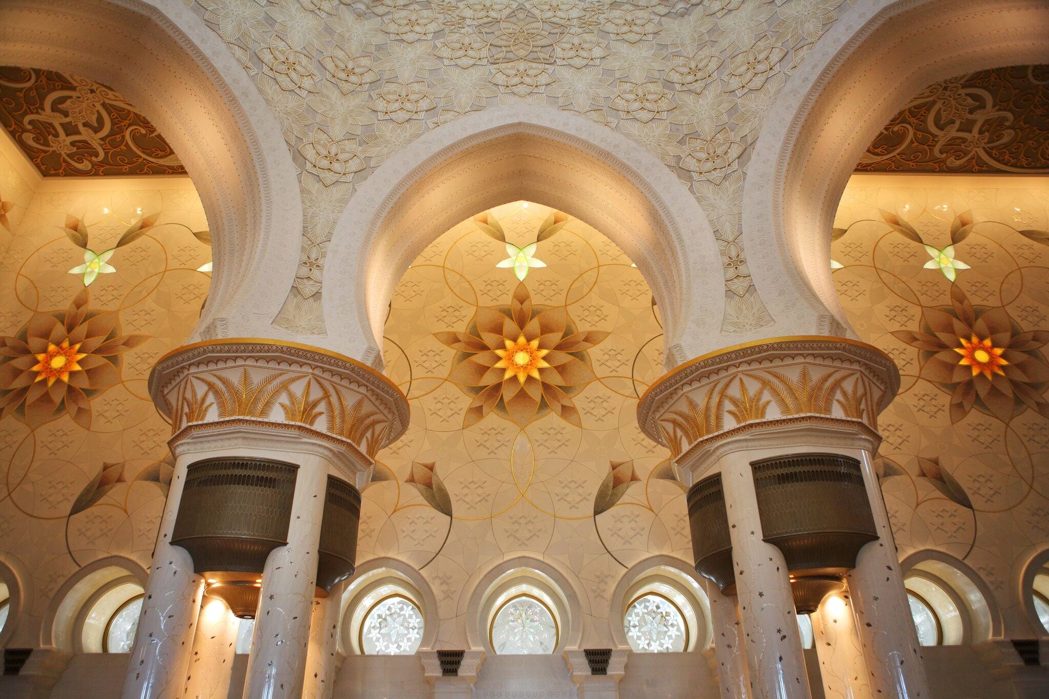 Decoration of Sheikh Zayed Mosque. Abu Dhabi, United Arab Emirates