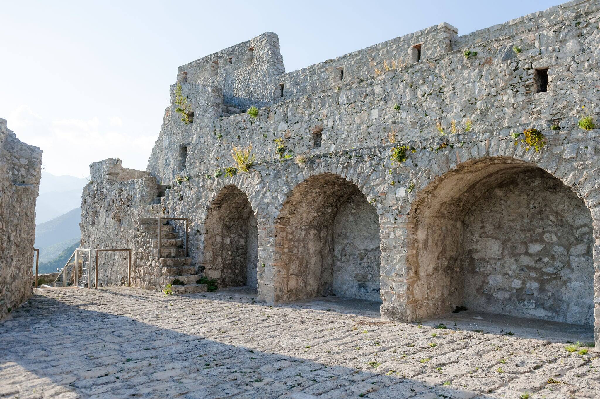 The ruins of the ancient castle Arechi in Salerno, on the Amalfi Coast, Italy