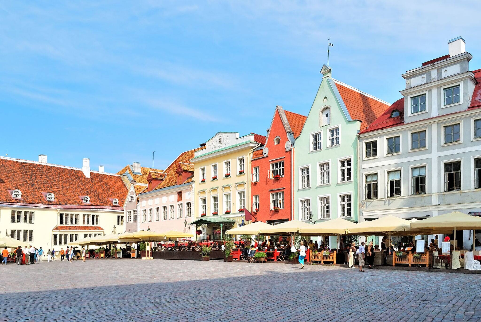 Tallinn, Estonia. Very beautiful old Town Hall Square