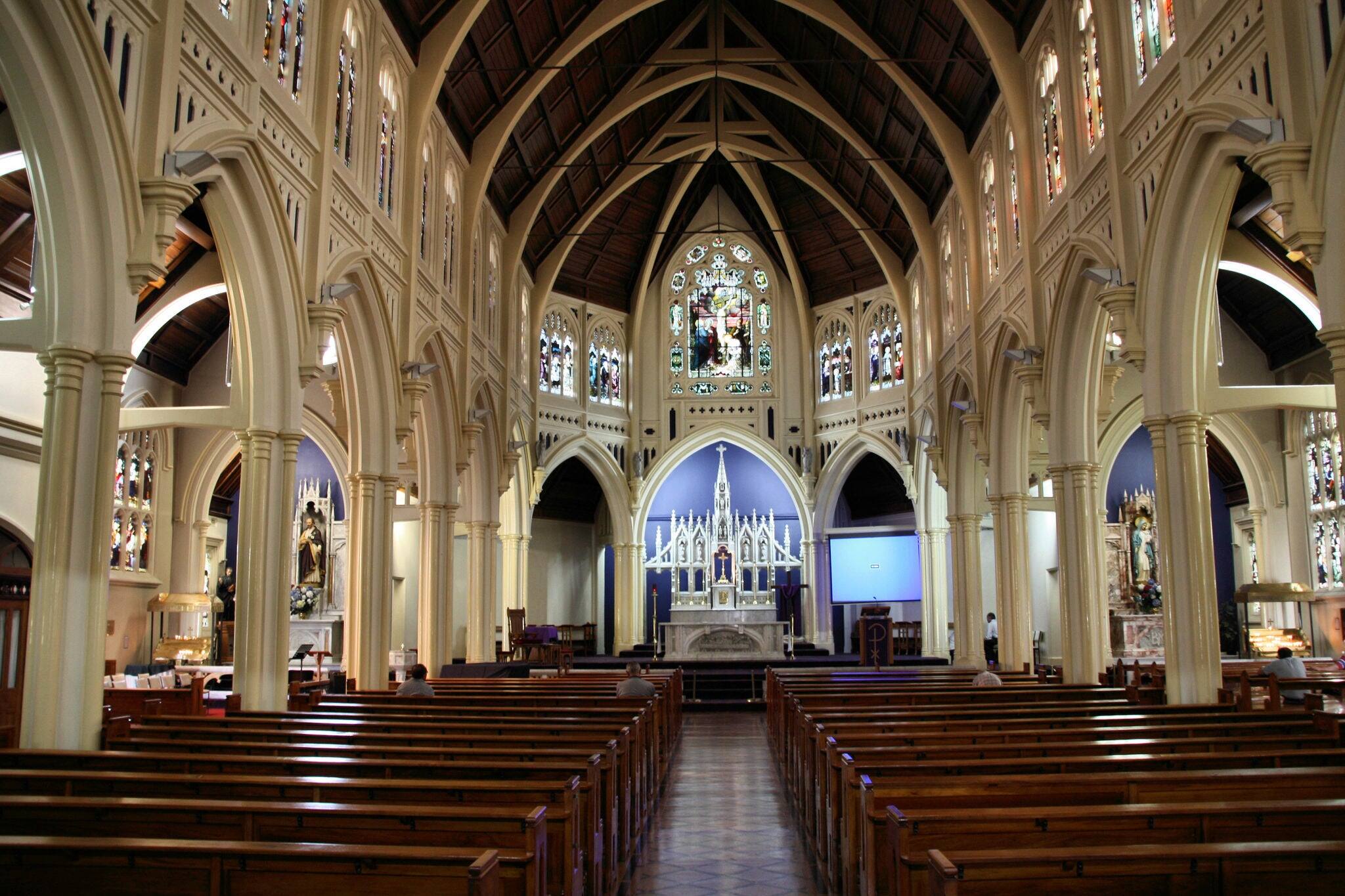 St Mary of the Angels, Wellington, New Zealand. Beautiful interior. Roman Catholic church.