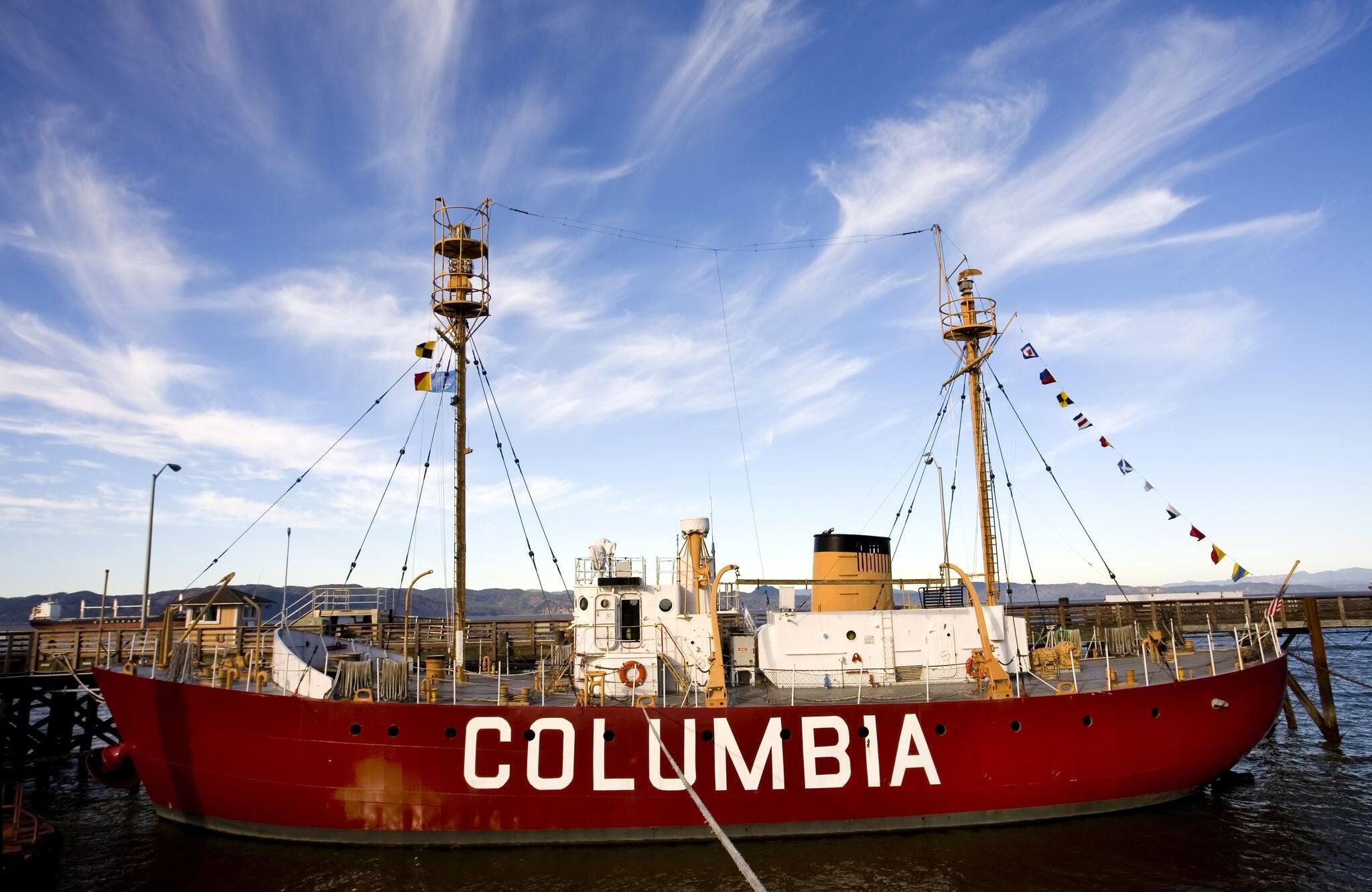 Photo of retired Coast Guard Lightship Columbia, located in Astoria, Oregon.