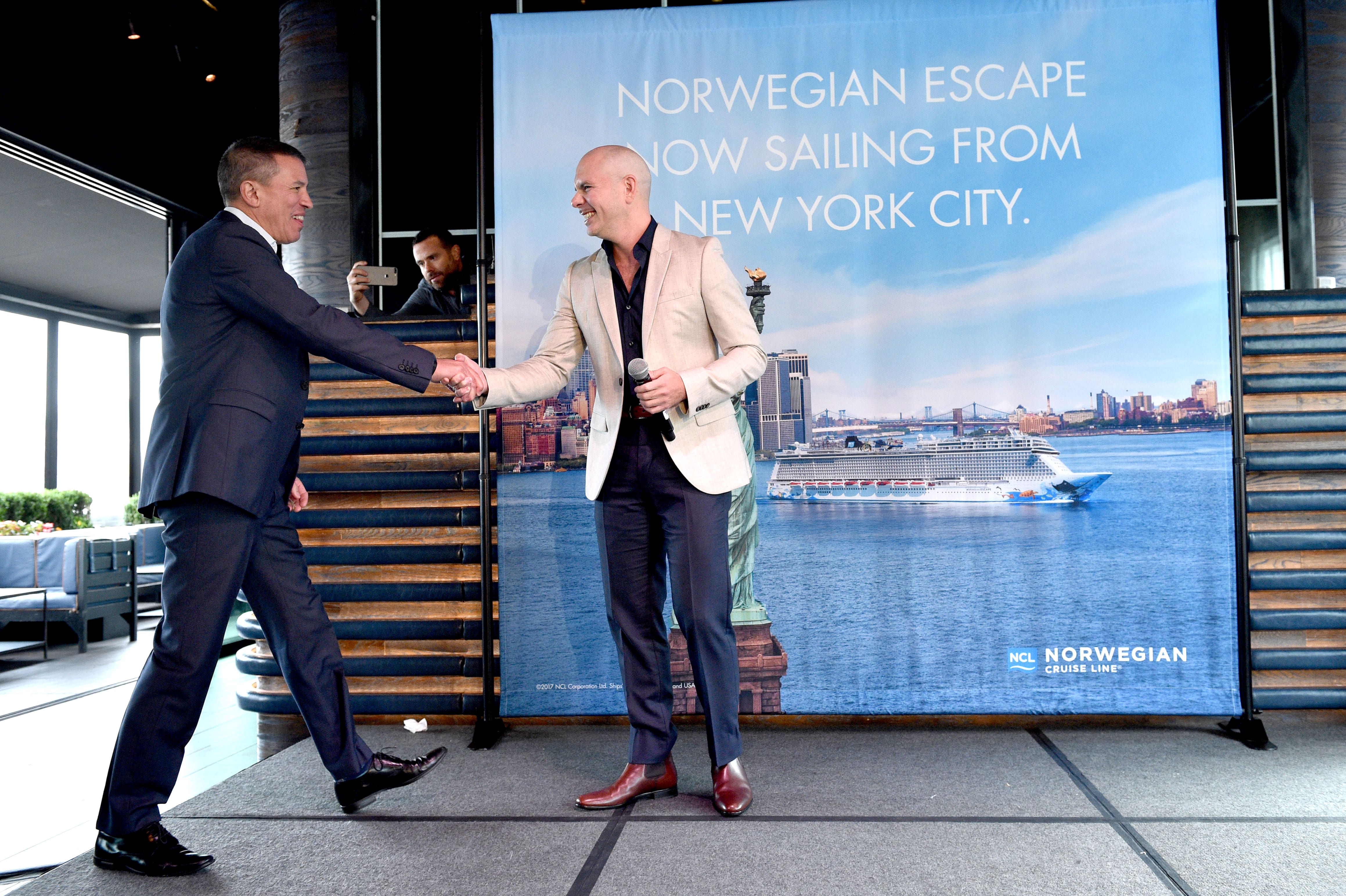 Pitbull and NCL President Andy Stuart Pitbull and NCL President Andy Stuart
