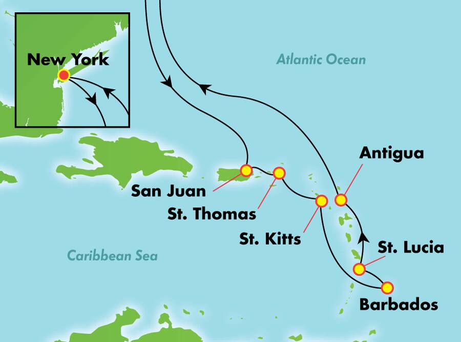 Caribe sur desde Nueva York, 12 días Caribe sur desde Nueva York, 12 días