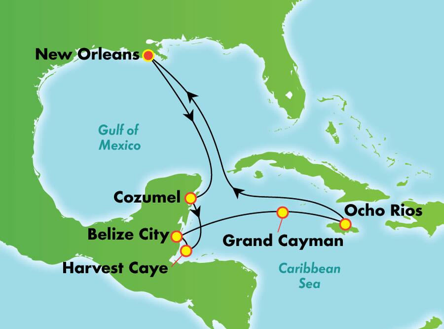 Caribe occidental desde Nueva Orleans, 10 días Caribe occidental desde Nueva Orleans, 10 días