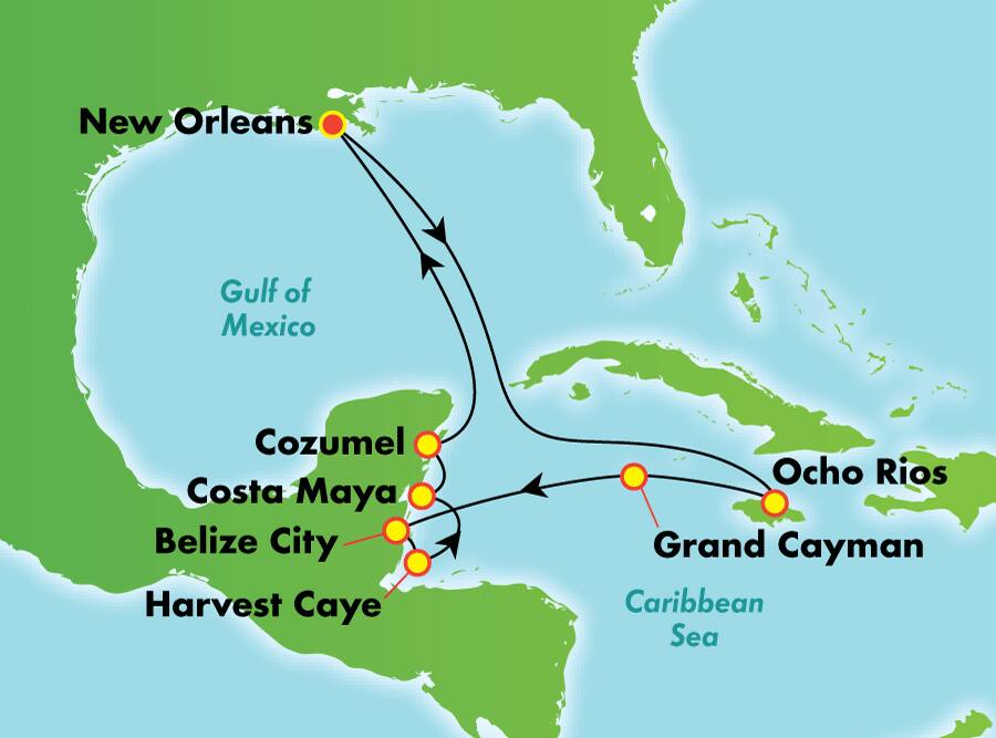 Caribe occidental desde Nueva Orleans, 11 días Caribe occidental desde Nueva Orleans, 11 días