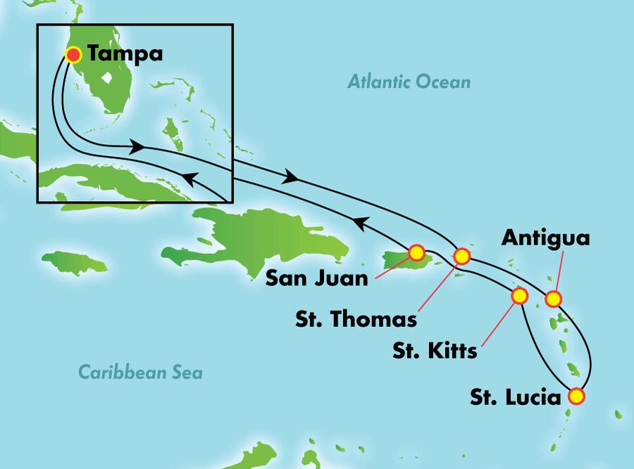 Caribe sur desde Tampa, 11 días Caribe sur desde Tampa, 11 días