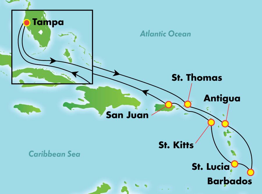Caribe sur desde Tampa, 12 días Caribe sur desde Tampa, 12 días