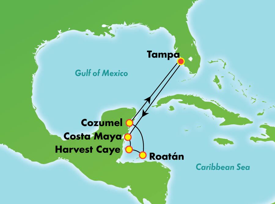 Caribe occidental desde Tampa, 7 días Caribe occidental desde Tampa, 7 días