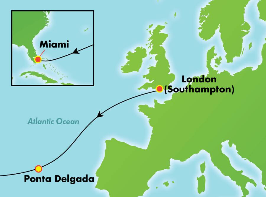 Transatlántico desde Londres (Southampton), 11 días Transatlántico desde Londres (Southampton), 11 días