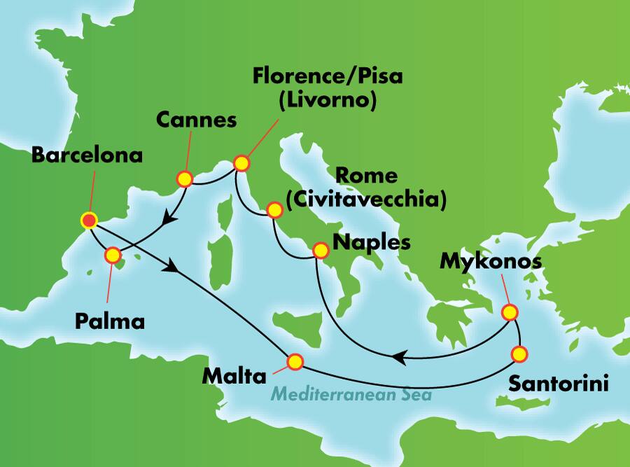 El Mediterráneo desde Barcelona, 12 días El Mediterráneo desde Barcelona, 12 días