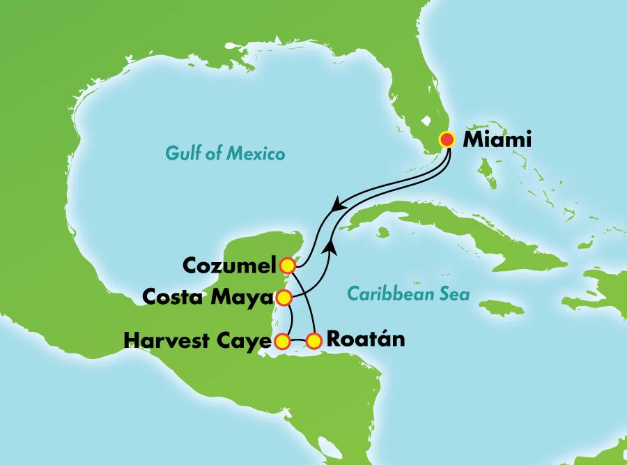 Caribe occidental desde Miami, 7 días Caribe occidental desde Miami, 7 días